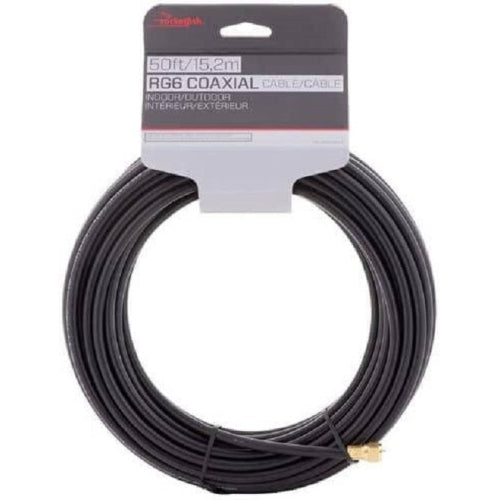 Open Box - Rocketfish RF-RG650BK 50ft/15.2m RG6 Coaxial Cable Indoor/Outdoor