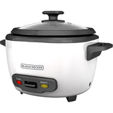 Black + Decker - Non-Stick Rice Cooker and Steamer, 16 Cup Capacity, White