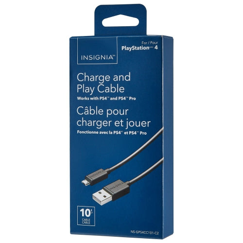 Open Box - Insignia NS-GPS4ASE101C2 3m (10 ft.) Charge-and-Play USB A / Micro USB Cable