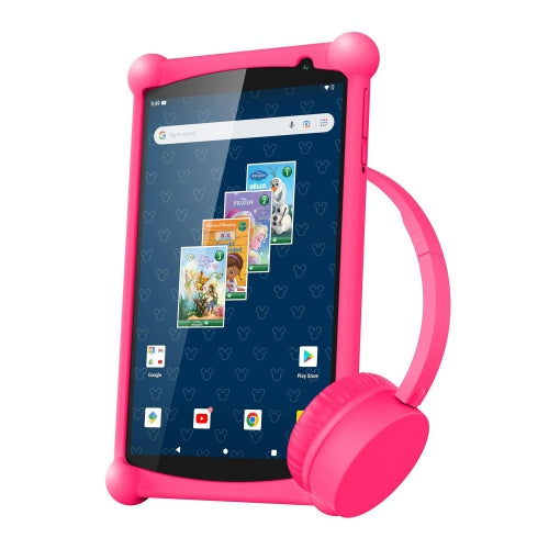 Refurbished (Good) Disney ST7160DBL Smartab 7" HD Android Tablet Bundle with Headphones and Bumper Case Pink