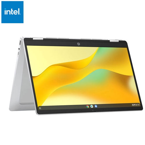Refurbished (Good) - HP 14" x360 Chromebook - Glacier Silver (Intel N-series N100/128 GB/4GB RAM/ChromeOS)