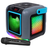 Open Box - Singing Machine Cube Bluetooth Karaoke Party Speaker with Wireless Mic