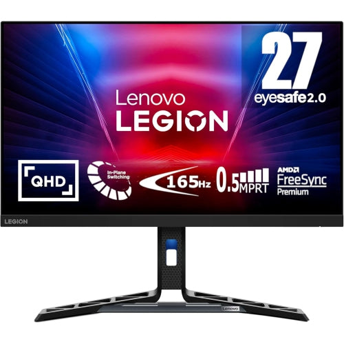 Open Box - Lenovo Legion R27q-30 Gaming Monitor, 27” QHD Display, 180Hz, 0.5ms Response, AMD FreeSync Premium, Lift/Tilt/Pivot/Swivel Stand, HDMI 2.1 and DisplayPort 1.4, 350 nits
